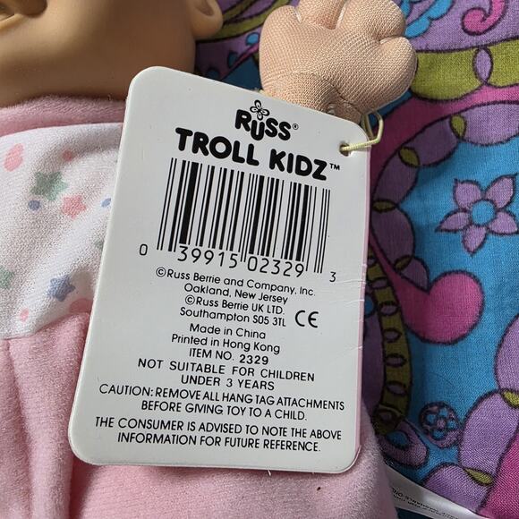 Russ Troll Kidz “Gaa Gaa” Baby Troll Doll NWT 1990s Pink Outfit - Picture 5 of 9